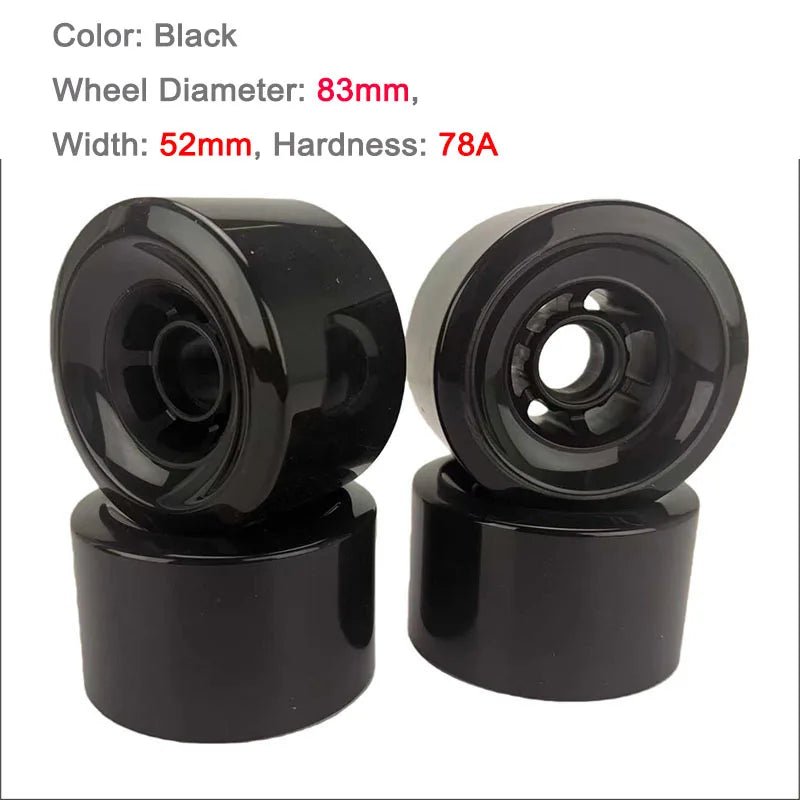 Skateboard Wheels, Road Wear-Resistant PU Large Wheels, Longboard/Cruiser/Electric Board Wheels, white&black 80mm/blue90mm - STAND OUT FLEXSARAH