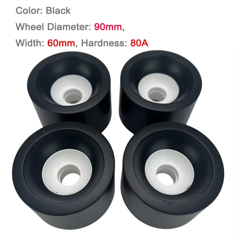 Skateboard Wheels, Road Wear-Resistant PU Large Wheels, Longboard/Cruiser/Electric Board Wheels, white&black 80mm/blue90mm - STAND OUT FLEXSARAH