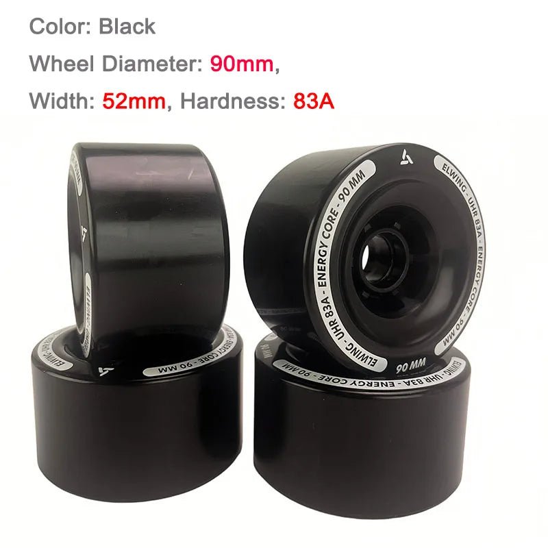 Skateboard Wheels, Road Wear-Resistant PU Large Wheels, Longboard/Cruiser/Electric Board Wheels, white&black 80mm/blue90mm - STAND OUT FLEXSARAH
