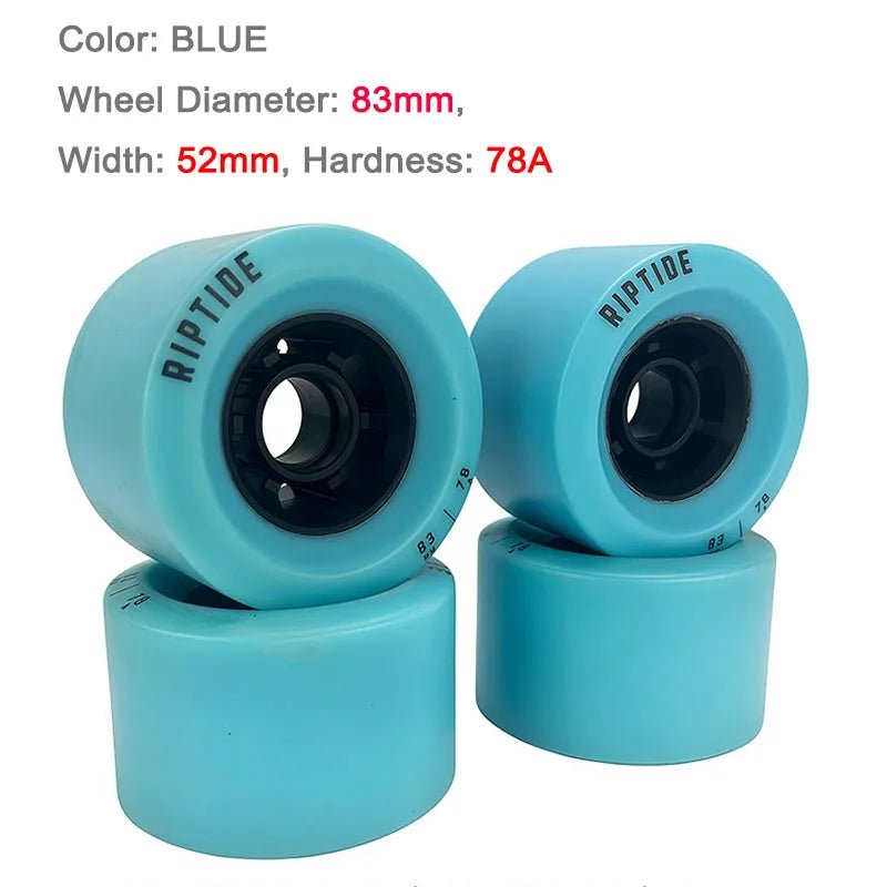 Skateboard Wheels, Road Wear-Resistant PU Large Wheels, Longboard/Cruiser/Electric Board Wheels, white&black 80mm/blue90mm - STAND OUT FLEXSARAH