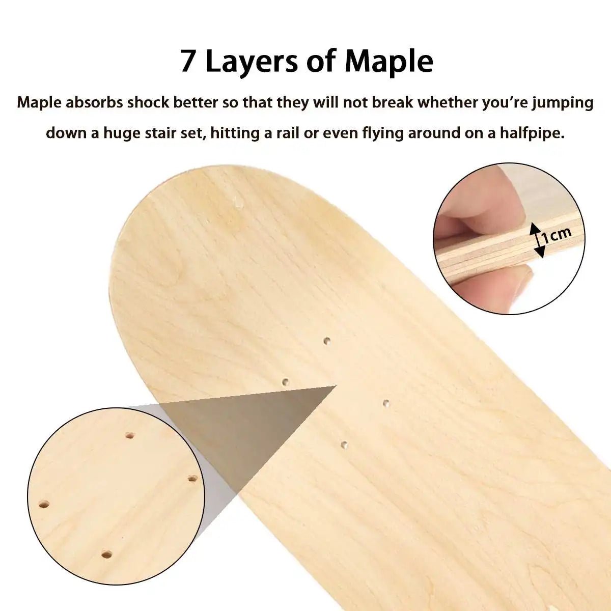 Skateboard Whiteboard 43cm 60cm 72cm 80cm Hand drawn Drawing Original Wooden Board DIY Blank Skateboard Children's Skate Board - STAND OUT FLEXSARAH