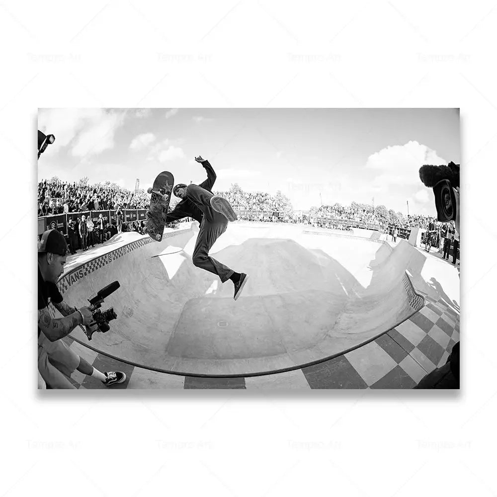 Skateboarding Extreme Sports Posters Prints Black White Photo Canvas Painting Wall Art Pictures Room Decor Skateboard Lover Gift - STAND OUT FLEXSARAH