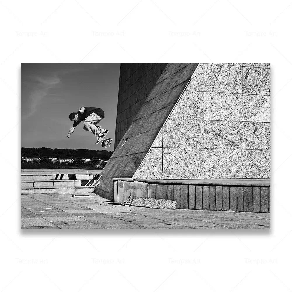 Skateboarding Extreme Sports Posters Prints Black White Photo Canvas Painting Wall Art Pictures Room Decor Skateboard Lover Gift - STAND OUT FLEXSARAH