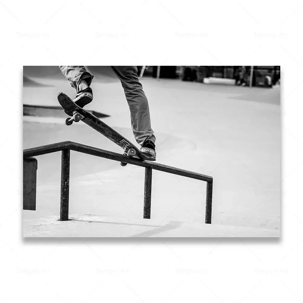 Skateboarding Extreme Sports Posters Prints Black White Photo Canvas Painting Wall Art Pictures Room Decor Skateboard Lover Gift - STAND OUT FLEXSARAH