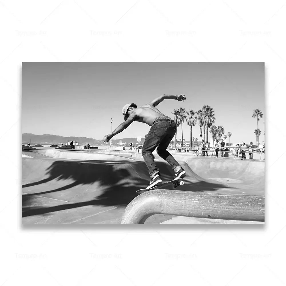 Skateboarding Extreme Sports Posters Prints Black White Photo Canvas Painting Wall Art Pictures Room Decor Skateboard Lover Gift - STAND OUT FLEXSARAH