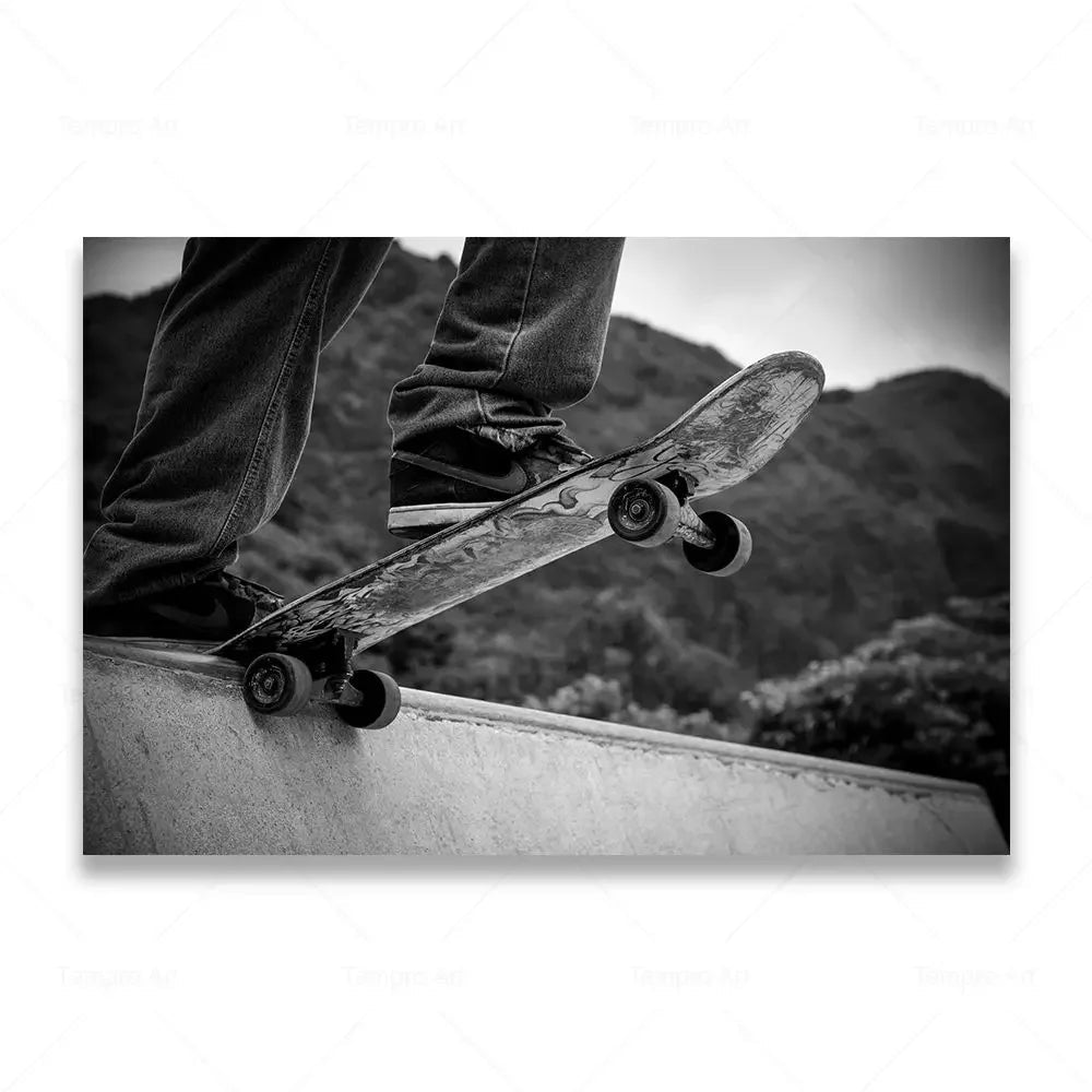 Skateboarding Extreme Sports Posters Prints Black White Photo Canvas Painting Wall Art Pictures Room Decor Skateboard Lover Gift - STAND OUT FLEXSARAH