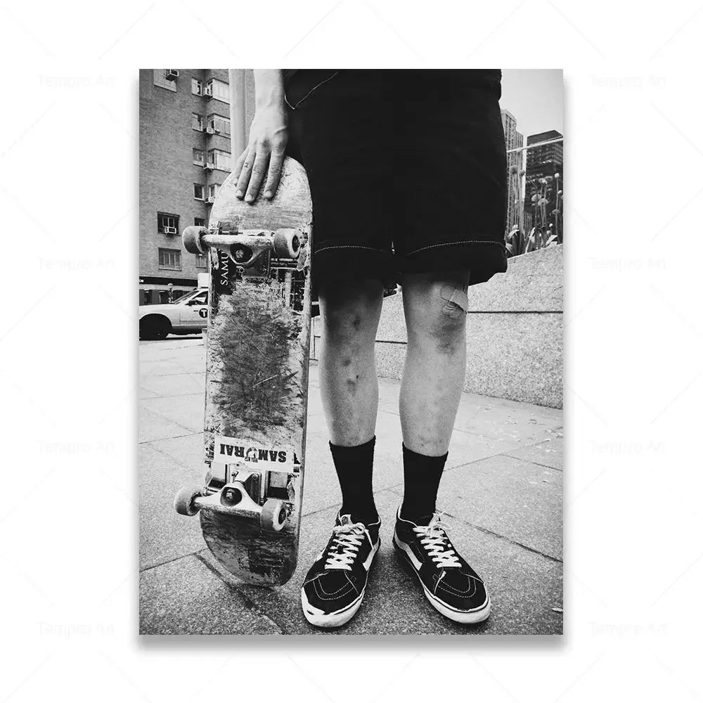 Skateboarding Extreme Sports Posters Prints Black White Photo Canvas Painting Wall Art Pictures Room Decor Skateboard Lover Gift - STAND OUT FLEXSARAH