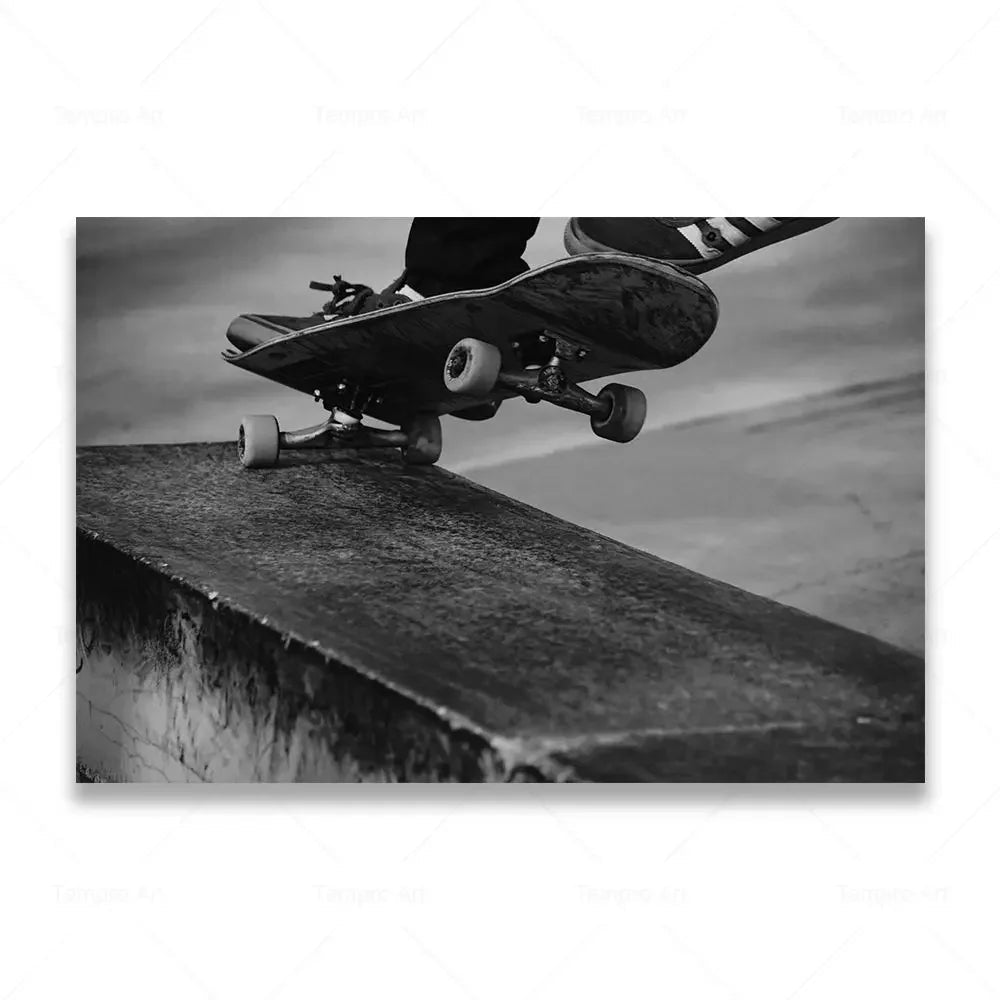 Skateboarding Extreme Sports Posters Prints Black White Photo Canvas Painting Wall Art Pictures Room Decor Skateboard Lover Gift - STAND OUT FLEXSARAH