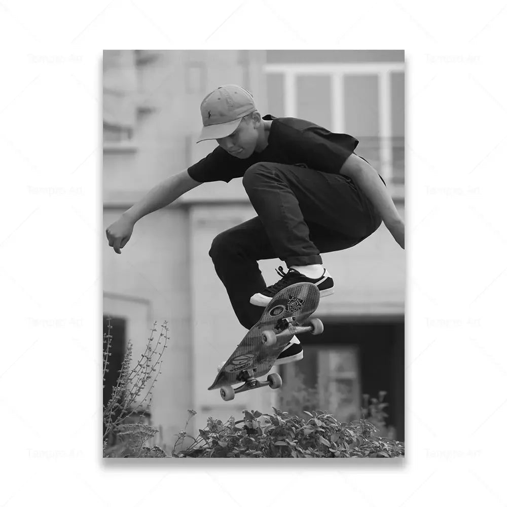 Skateboarding Extreme Sports Posters Prints Black White Photo Canvas Painting Wall Art Pictures Room Decor Skateboard Lover Gift - STAND OUT FLEXSARAH