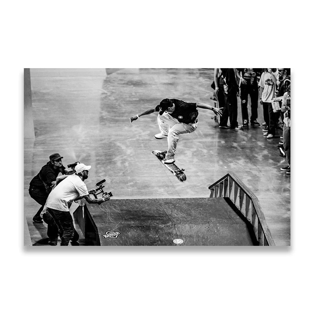 Skateboarding Extreme Sports Posters Prints Black White Photo Canvas Painting Wall Art Pictures Room Decor Skateboard Lover Gift - STAND OUT FLEXSARAH
