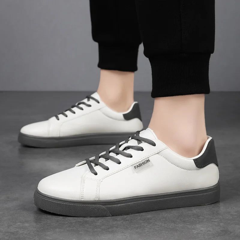 Skateboarding Shoes Men Flat Comfortable Leather Casual Vulcanized Shoes Trendy Classic Breathable Cheap Sneakers Man Plus Size - STAND OUT FLEXSARAH