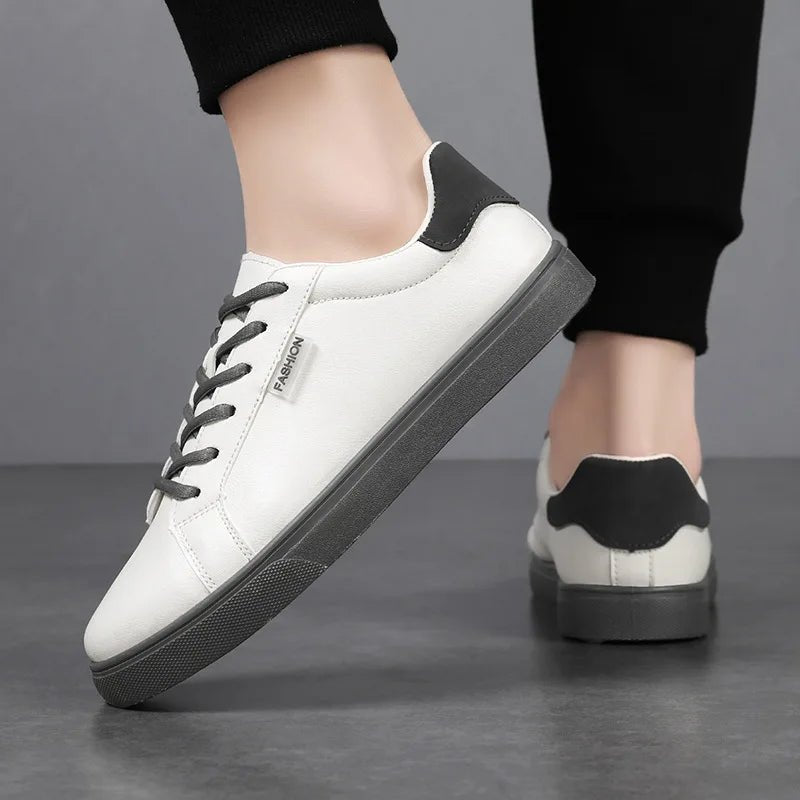 Skateboarding Shoes Men Flat Comfortable Leather Casual Vulcanized Shoes Trendy Classic Breathable Cheap Sneakers Man Plus Size - STAND OUT FLEXSARAH