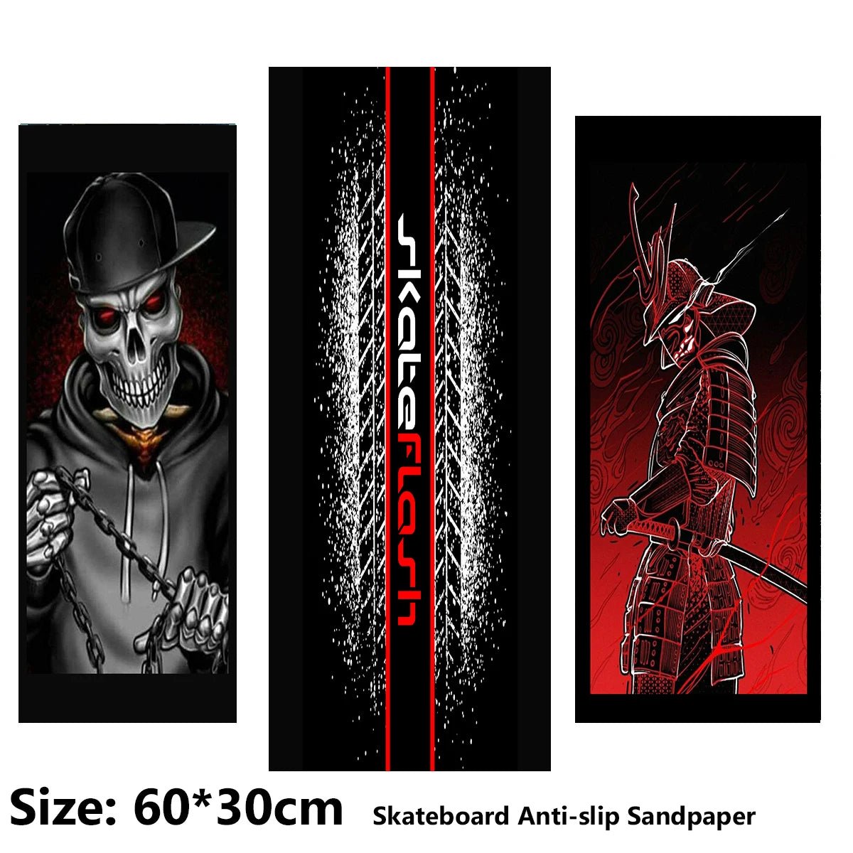 Skull Colorful Dark Pattern Electric Scooter Anti-slip Sticker Sandpaper Skateboard Grip Tape Sheet 60*30cm - STAND OUT FLEXSARAH