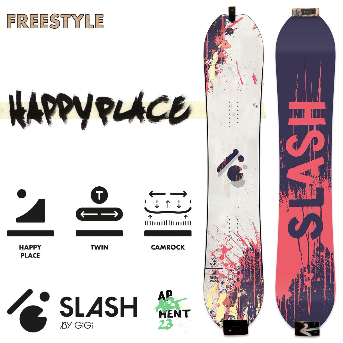 Slash by GiGi - Happy Place Snowboard - Blank (TopArt) - STAND OUT FLEXSARAH