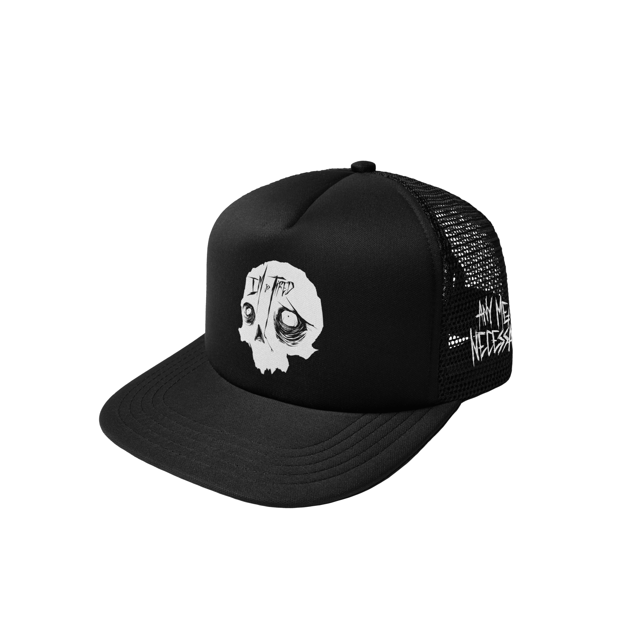 So Tired Trucker Hat Black - STAND OUT FLEXSARAH