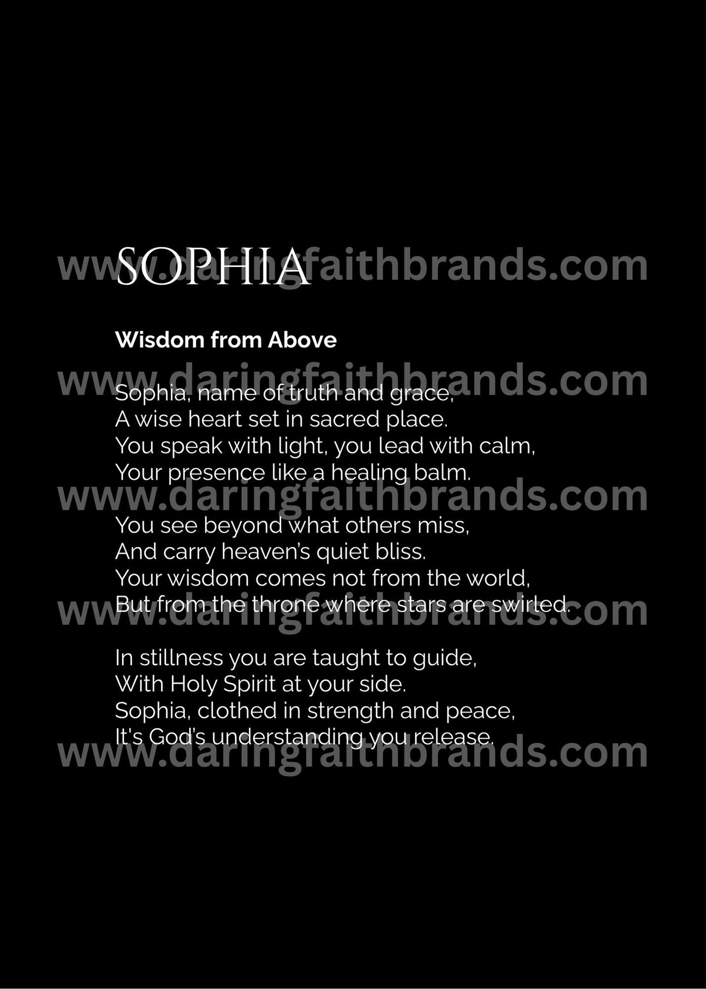 Sophia - Name Meaning Poem - Digital Download - STAND OUT FLEXSARAH