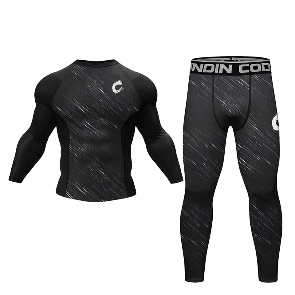 Sportswear MMA Rashguard T-shirt+Shorts Pants 4pcs/set Muay Thai Suit Bjj Kickboxing MenTraining Boxing Rash guard Clothing Wear - STAND OUT FLEXSARAH
