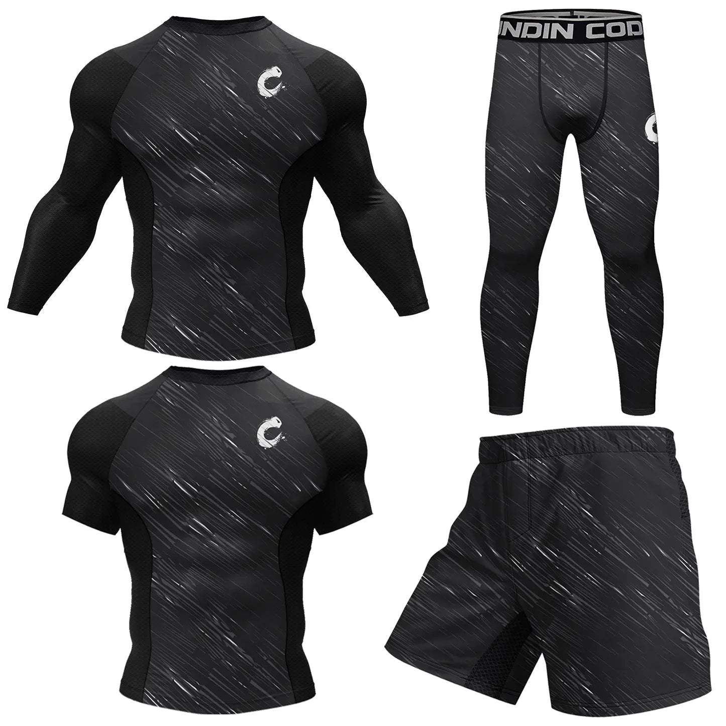 Sportswear MMA Rashguard T-shirt+Shorts Pants 4pcs/set Muay Thai Suit Bjj Kickboxing MenTraining Boxing Rash guard Clothing Wear - STAND OUT FLEXSARAH