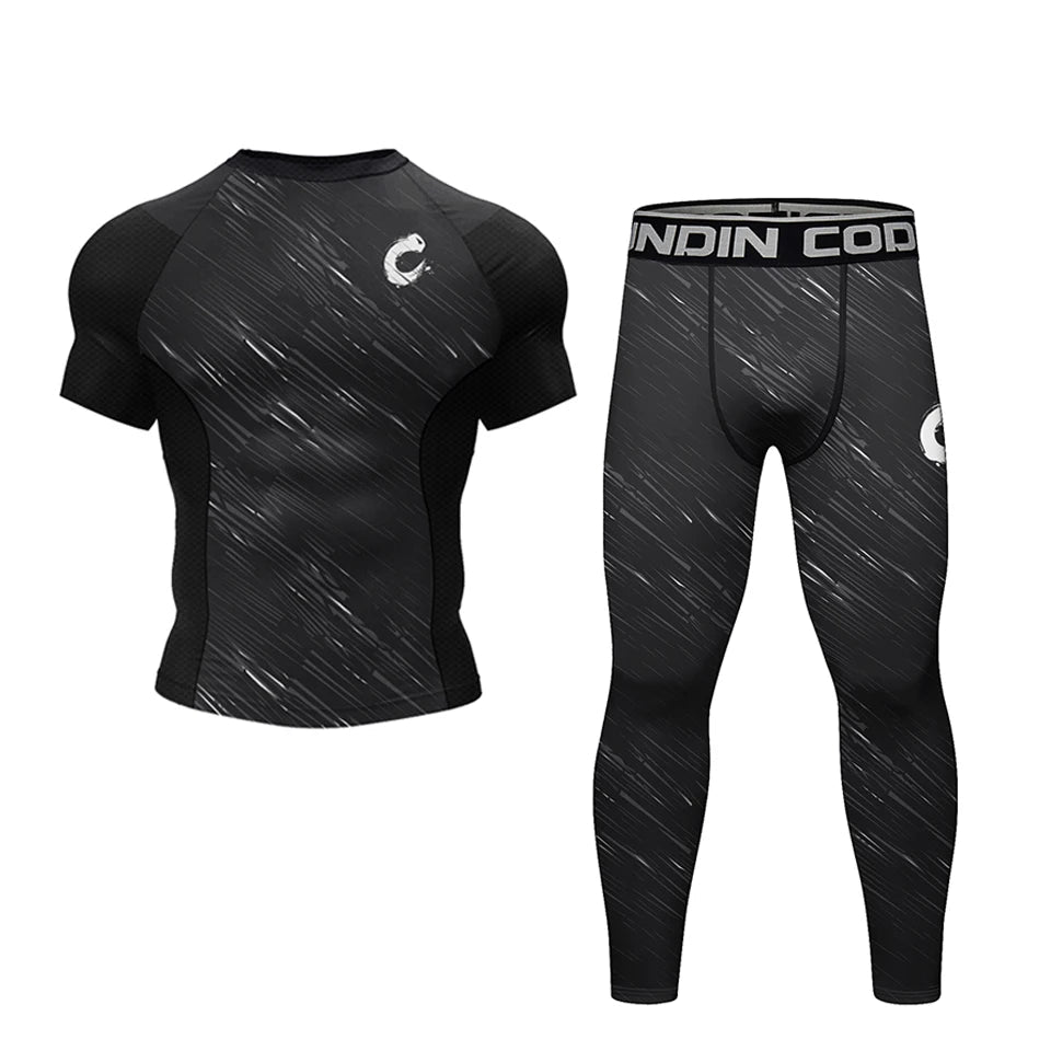 Sportswear MMA Rashguard T-shirt+Shorts Pants 4pcs/set Muay Thai Suit Bjj Kickboxing MenTraining Boxing Rash guard Clothing Wear - STAND OUT FLEXSARAH