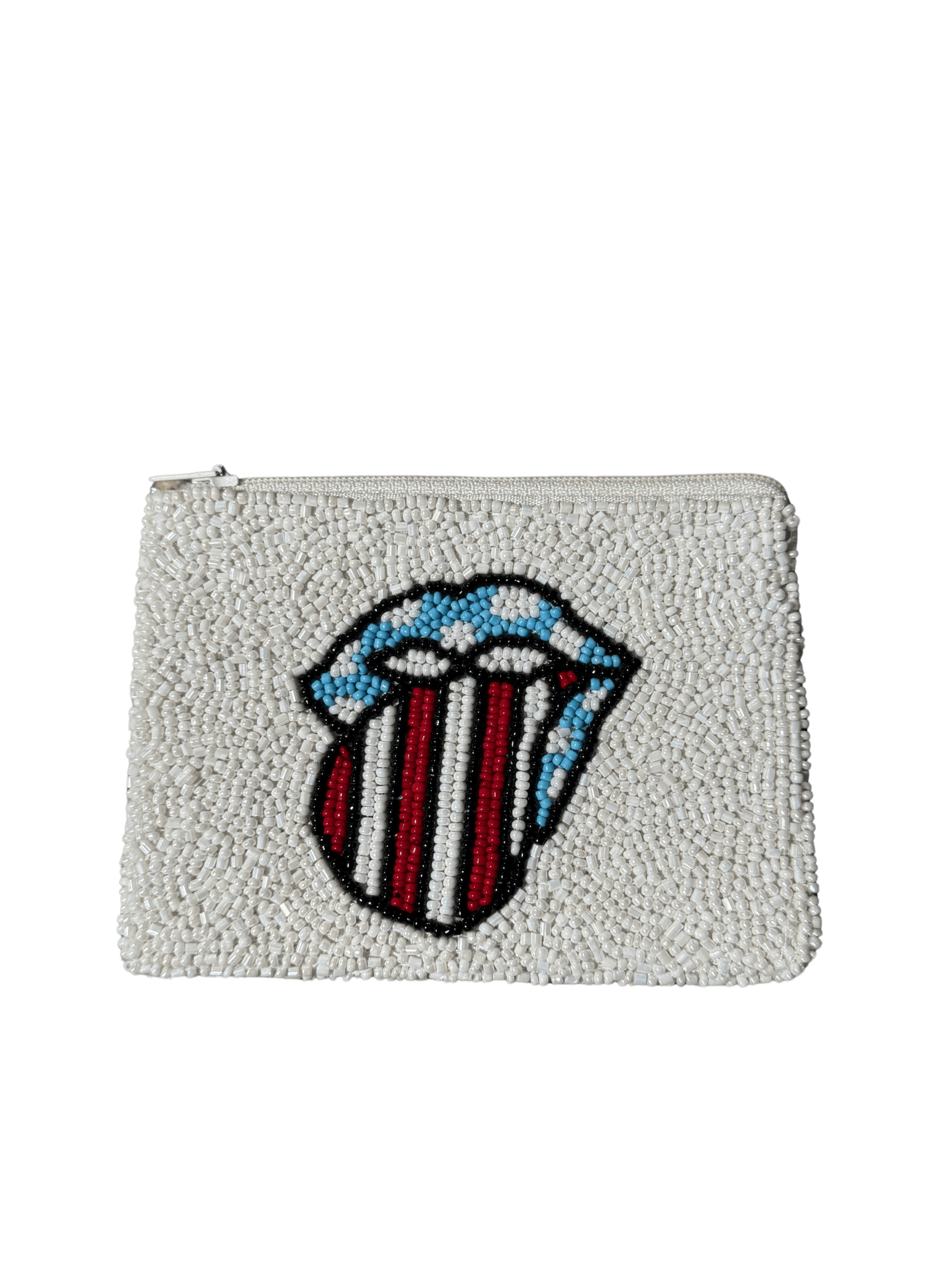 Star-Spangled Lips Beaded Pouch - STAND OUT FLEXSARAH