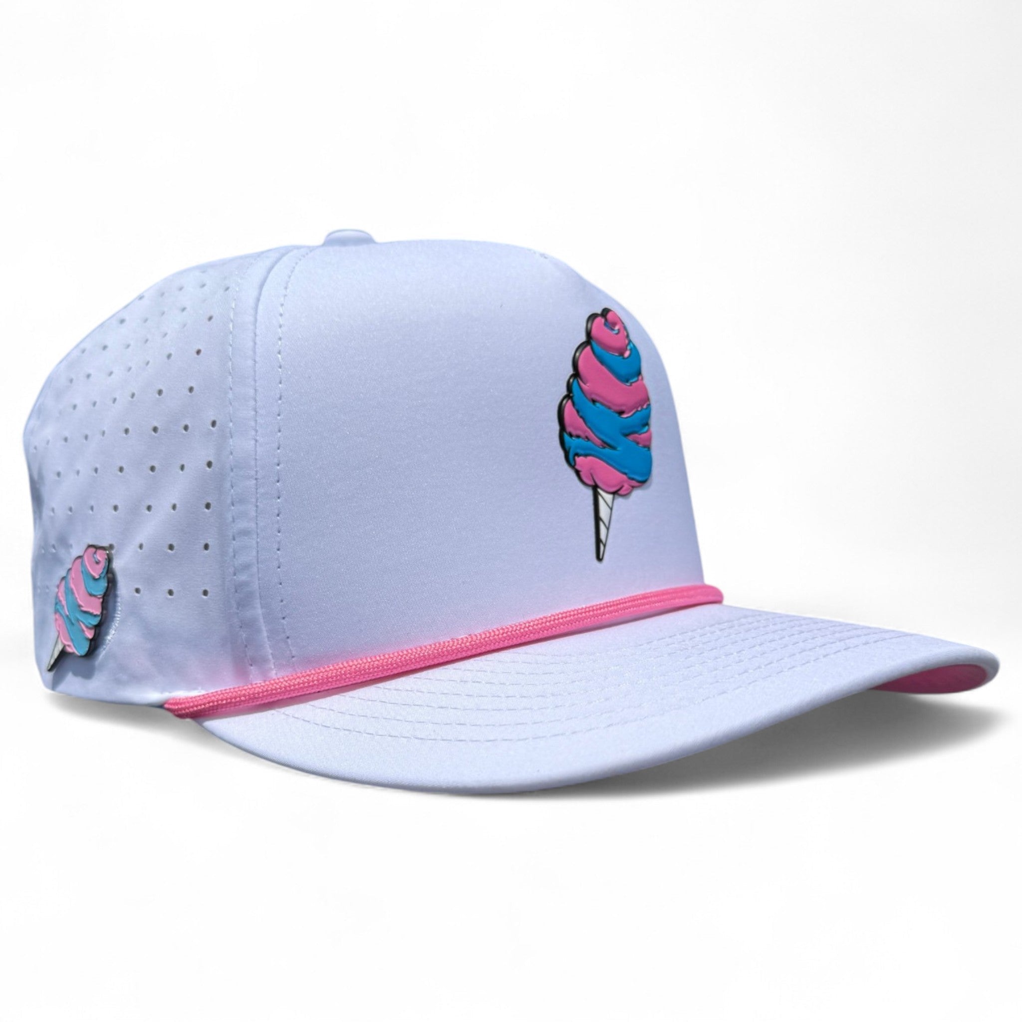 Sugar Rush Golf Hat | Snapback Cap | Built-in Magnetic Ball Marker Holder + Marker Included | Adjustable Cotton Candy - STAND OUT FLEXSARAH