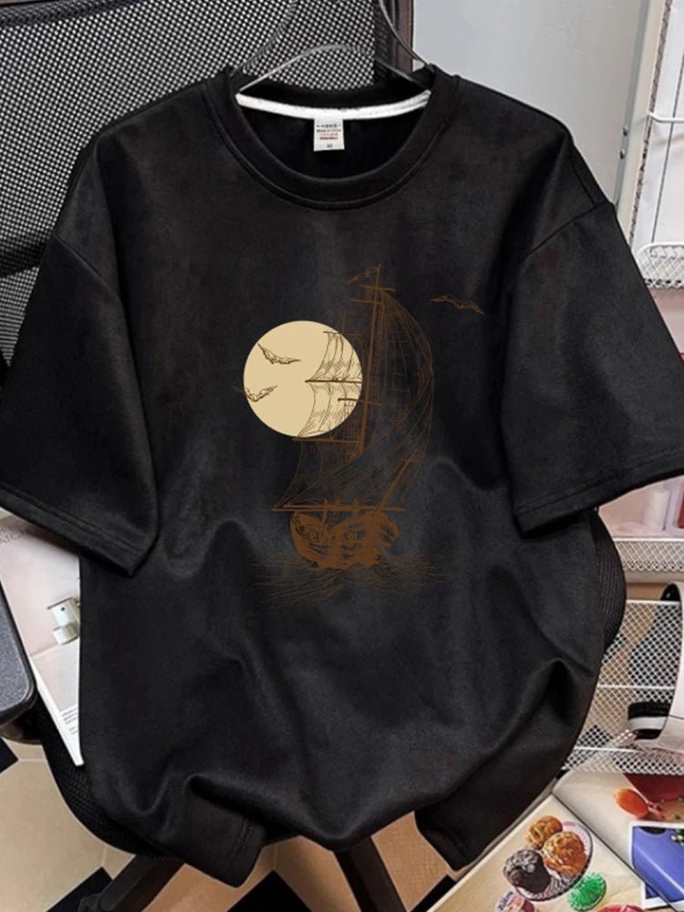 Summer 2026 New Suede Crew Neck T Shirts For Men Graphic Printed Short Sleeve T-Shirt Man Goth Fashion Y2K Streetwear Tee Tops - STAND OUT FLEXSARAH