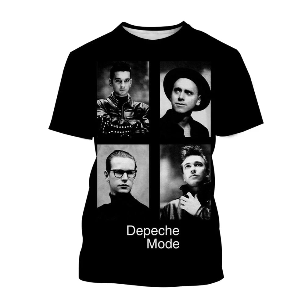 Summer Fashion Band Creative 3D Printing Design Hip Hop Cool Pattern Fashion Casual Personalized Short Sleeve - STAND OUT FLEXSARAH