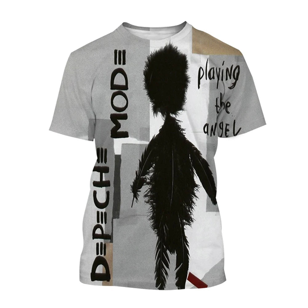 Summer Fashion Band Creative 3D Printing Design Hip Hop Cool Pattern Fashion Casual Personalized Short Sleeve - STAND OUT FLEXSARAH
