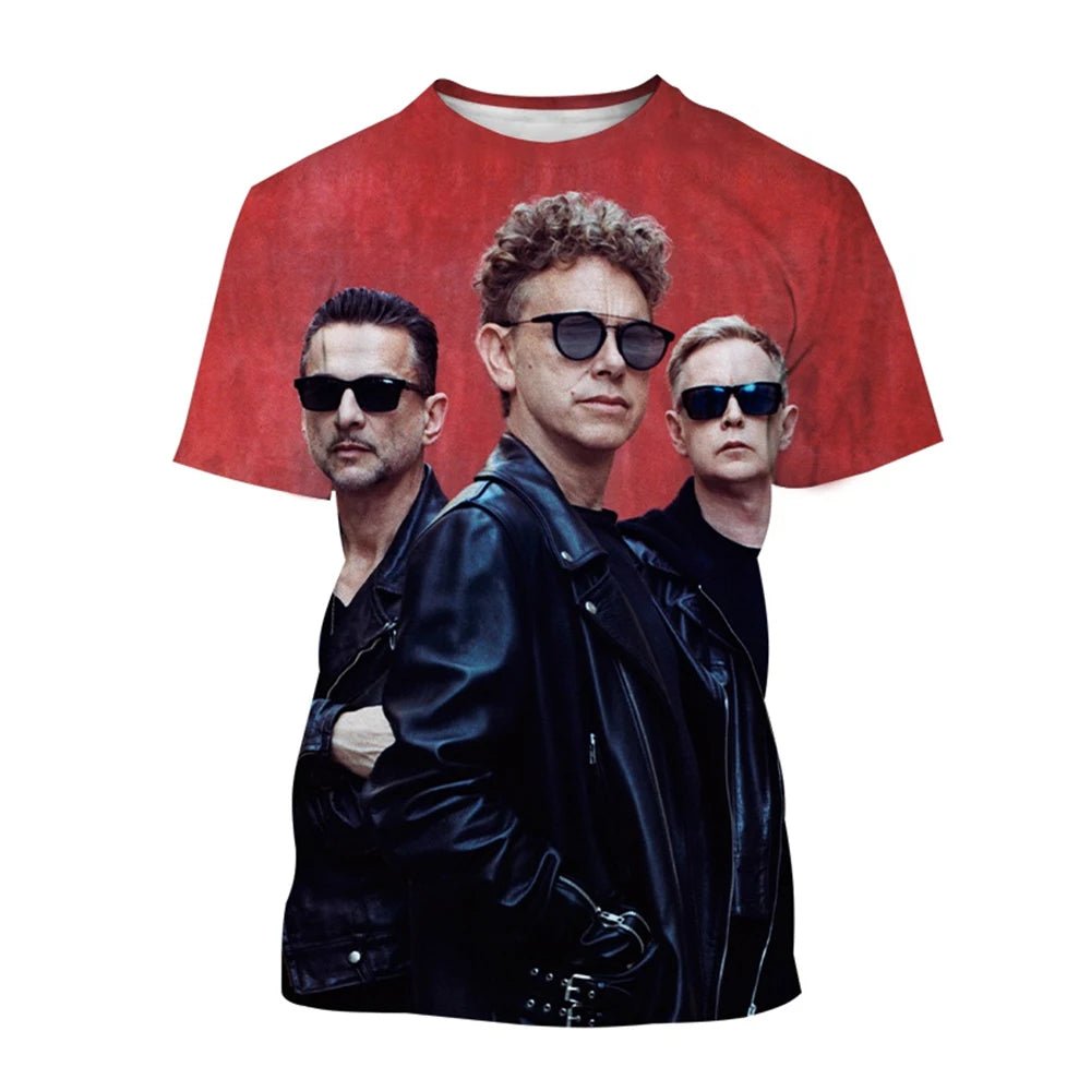 Summer Fashion Band Creative 3D Printing Design Hip Hop Cool Pattern Fashion Casual Personalized Short Sleeve - STAND OUT FLEXSARAH