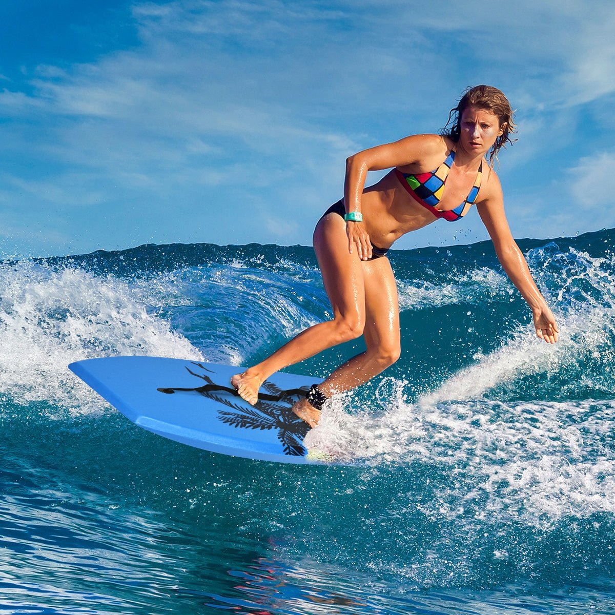 Super Lightweight Bodyboard Surfing with Leash EPS Core Boarding - STAND OUT FLEXSARAH