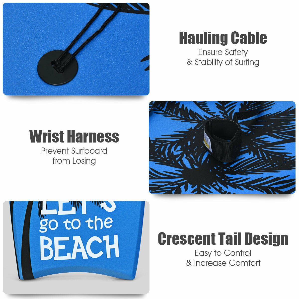 Super Lightweight Bodyboard Surfing with Leash EPS Core Boarding - STAND OUT FLEXSARAH