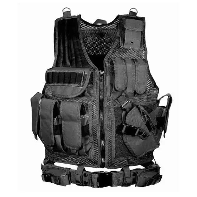 SWAT Tactical Vest Combat Armor Vests Security Hunting Adjustable Outdoor CS Cosplay Game Airsoft Jacket Training Vest - STAND OUT FLEXSARAH