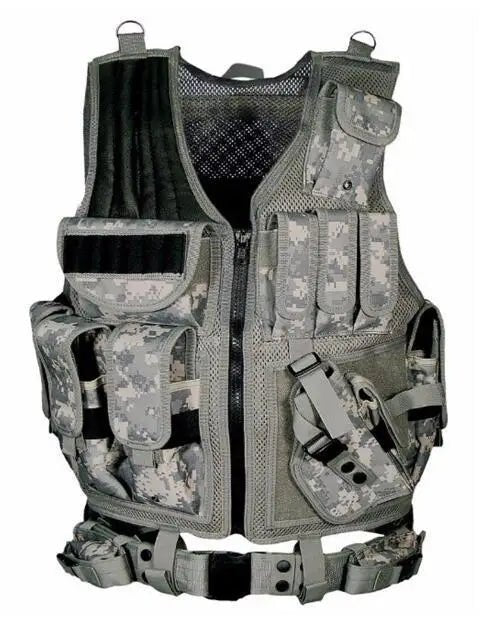 SWAT Tactical Vest Combat Armor Vests Security Hunting Adjustable Outdoor CS Cosplay Game Airsoft Jacket Training Vest - STAND OUT FLEXSARAH