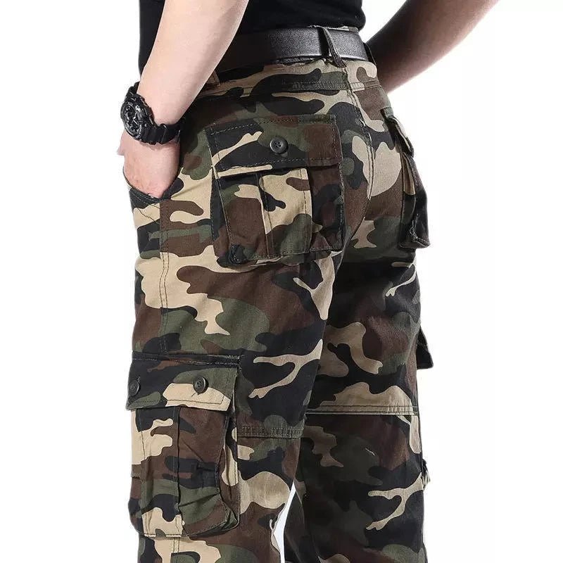 Tactical Cargo Pants Men Military Work Overalls Loose Straight Long Trousers Multi-Pocket Baggy Casual Cotton Army Slacks Pants - STAND OUT FLEXSARAH