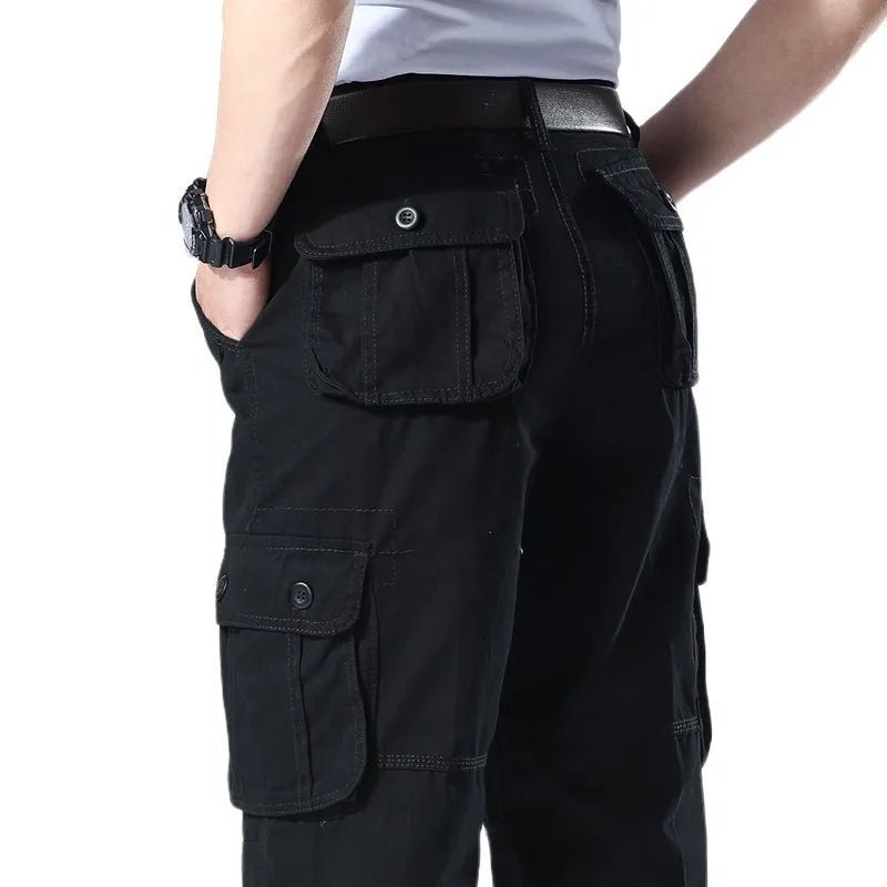 Tactical Cargo Pants Men Military Work Overalls Loose Straight Long Trousers Multi-Pocket Baggy Casual Cotton Army Slacks Pants - STAND OUT FLEXSARAH