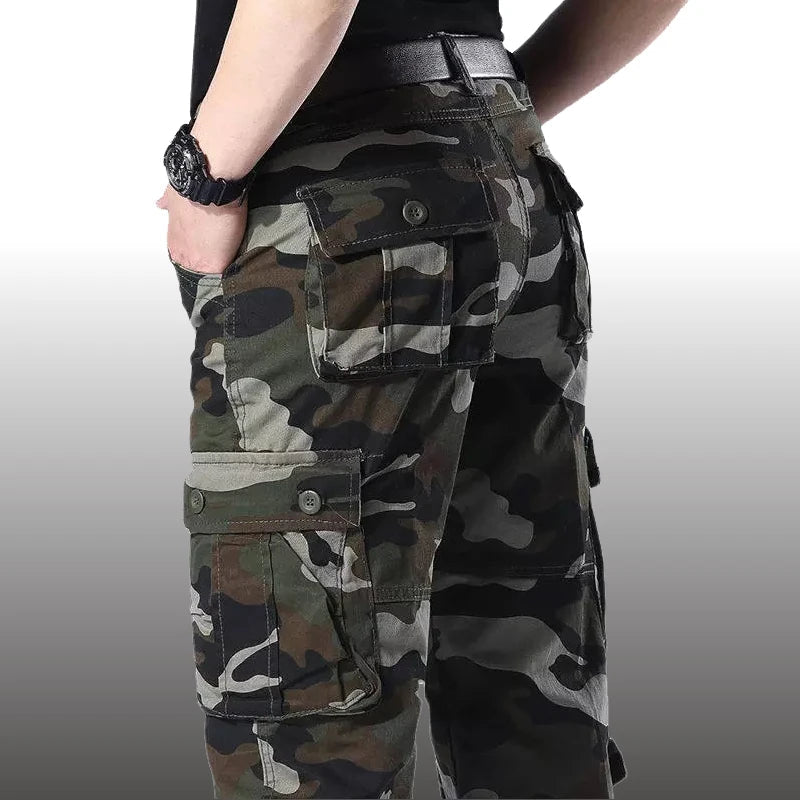 Tactical Cargo Pants Men Military Work Overalls Loose Straight Long Trousers Multi-Pocket Baggy Casual Cotton Army Slacks Pants - STAND OUT FLEXSARAH
