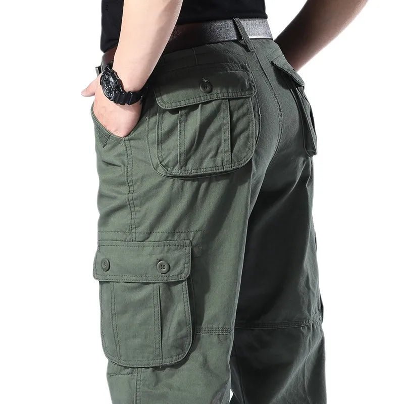 Tactical Cargo Pants Men Military Work Overalls Loose Straight Long Trousers Multi-Pocket Baggy Casual Cotton Army Slacks Pants - STAND OUT FLEXSARAH