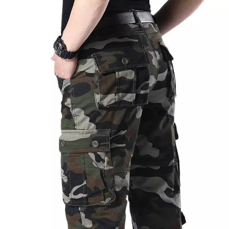 Tactical Cargo Pants Men Military Work Overalls Loose Straight Long Trousers Multi-Pocket Baggy Casual Cotton Army Slacks Pants - STAND OUT FLEXSARAH