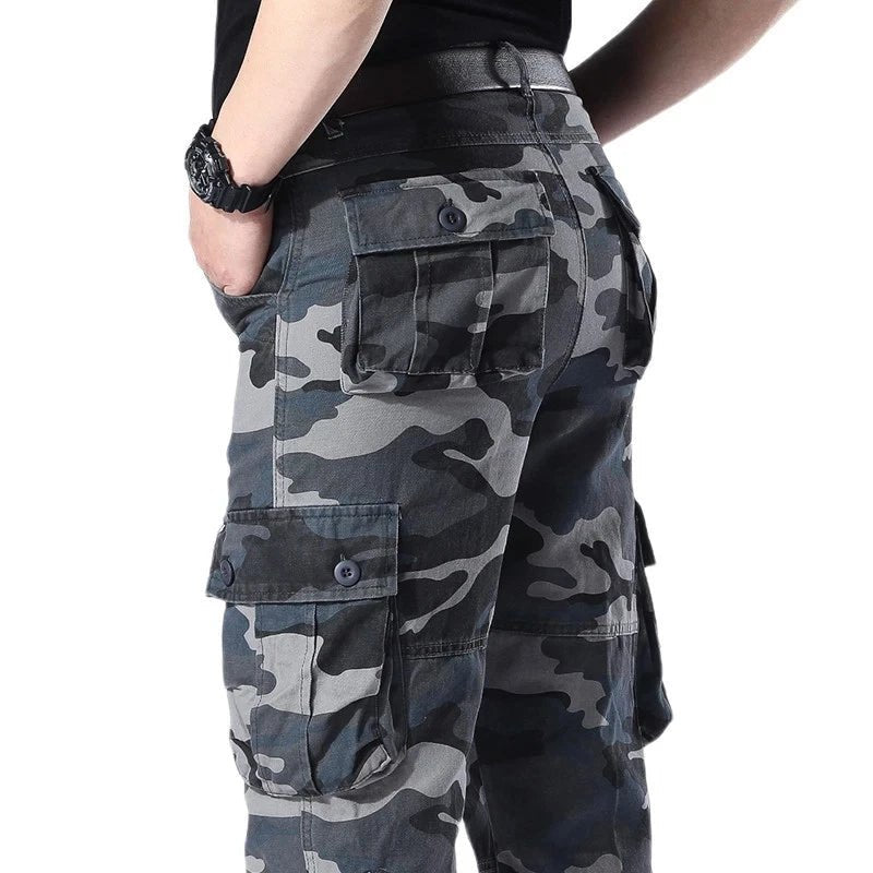 Tactical Cargo Pants Men Military Work Overalls Loose Straight Long Trousers Multi-Pocket Baggy Casual Cotton Army Slacks Pants - STAND OUT FLEXSARAH