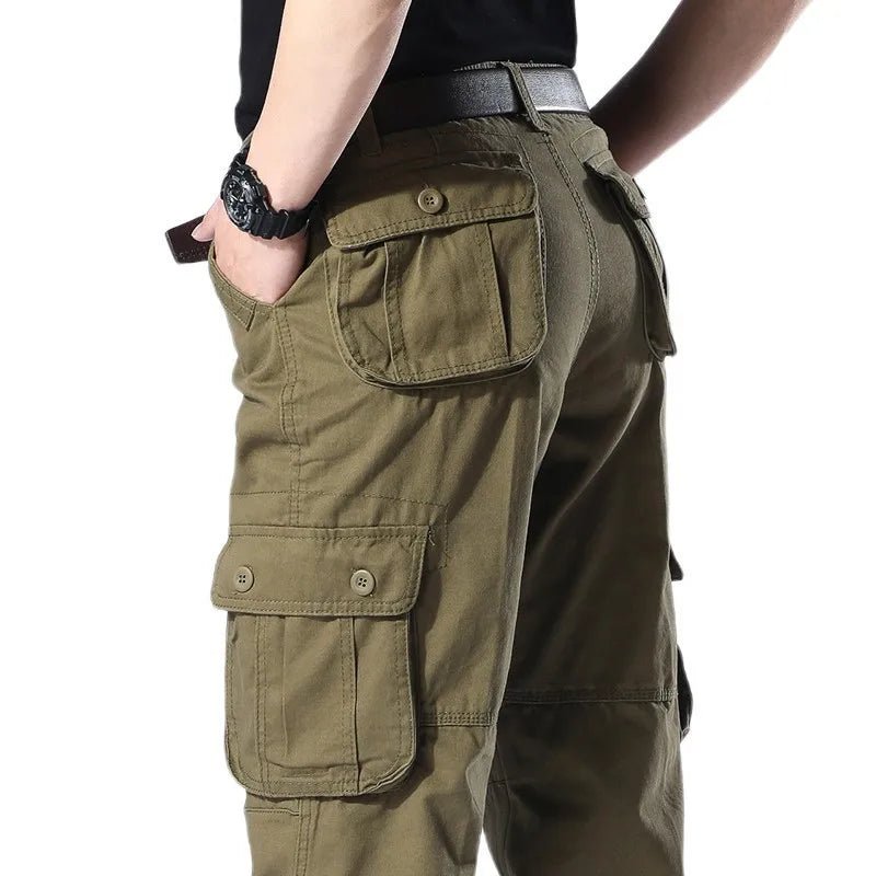 Tactical Cargo Pants Men Military Work Overalls Loose Straight Long Trousers Multi-Pocket Baggy Casual Cotton Army Slacks Pants - STAND OUT FLEXSARAH