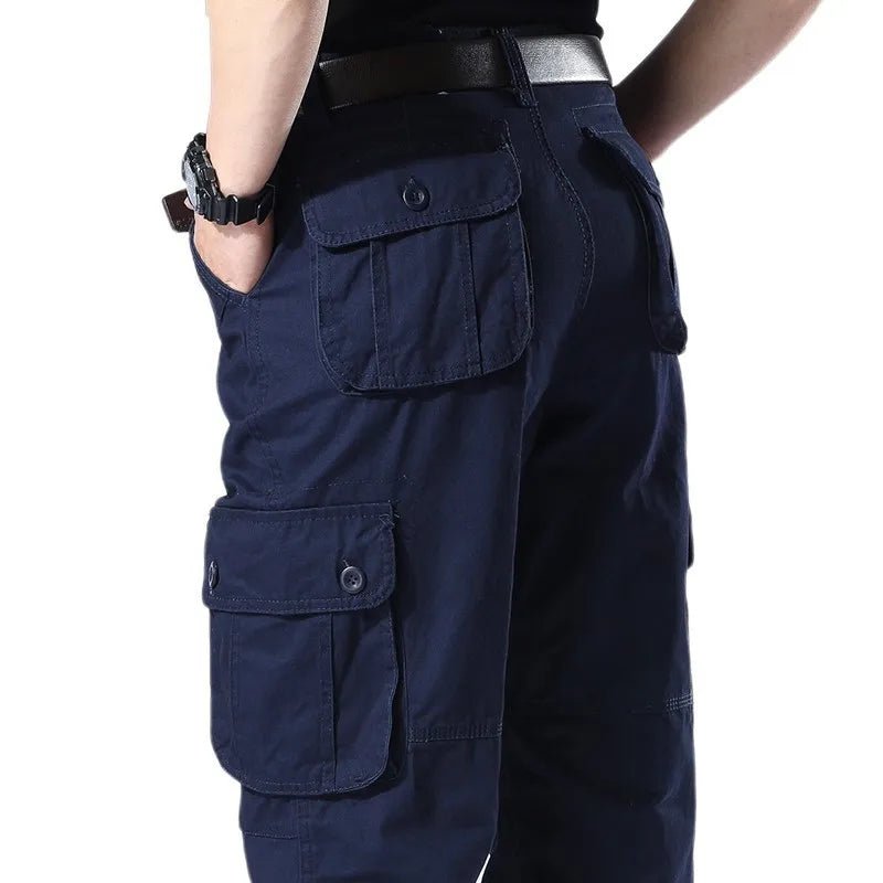 Tactical Cargo Pants Men Military Work Overalls Loose Straight Long Trousers Multi-Pocket Baggy Casual Cotton Army Slacks Pants - STAND OUT FLEXSARAH