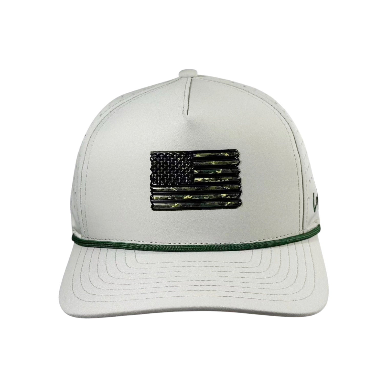 Tactical Golf Hat | Snapback Cap | Built-in Magnetic Ball Marker Holder + Marker Included | Adjustable American Camo - STAND OUT FLEXSARAH