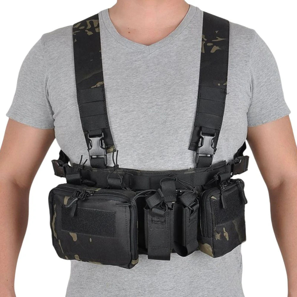 Tactical Vest CS Match Wargame Military Gear Pack Outdoor Camping Nylon Chest Rig Vest Fit Airsoft Hunting Apparel Accessories - STAND OUT FLEXSARAH