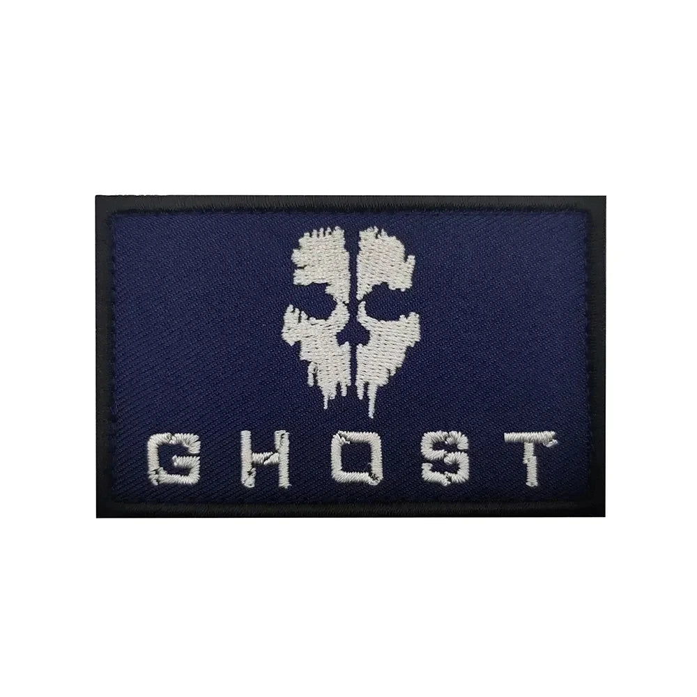 TASK FORCE 141 CODE Call of Duty Ghost Mask Morale Badge Embroidered Patches Armband Tactical Accessory Decorative Stickers - STAND OUT FLEXSARAH