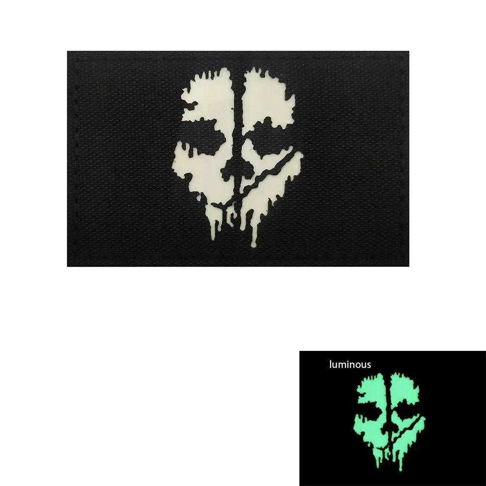 TASK FORCE 141 CODE Call of Duty Ghost Mask Morale Badge Embroidered Patches Armband Tactical Accessory Decorative Stickers - STAND OUT FLEXSARAH