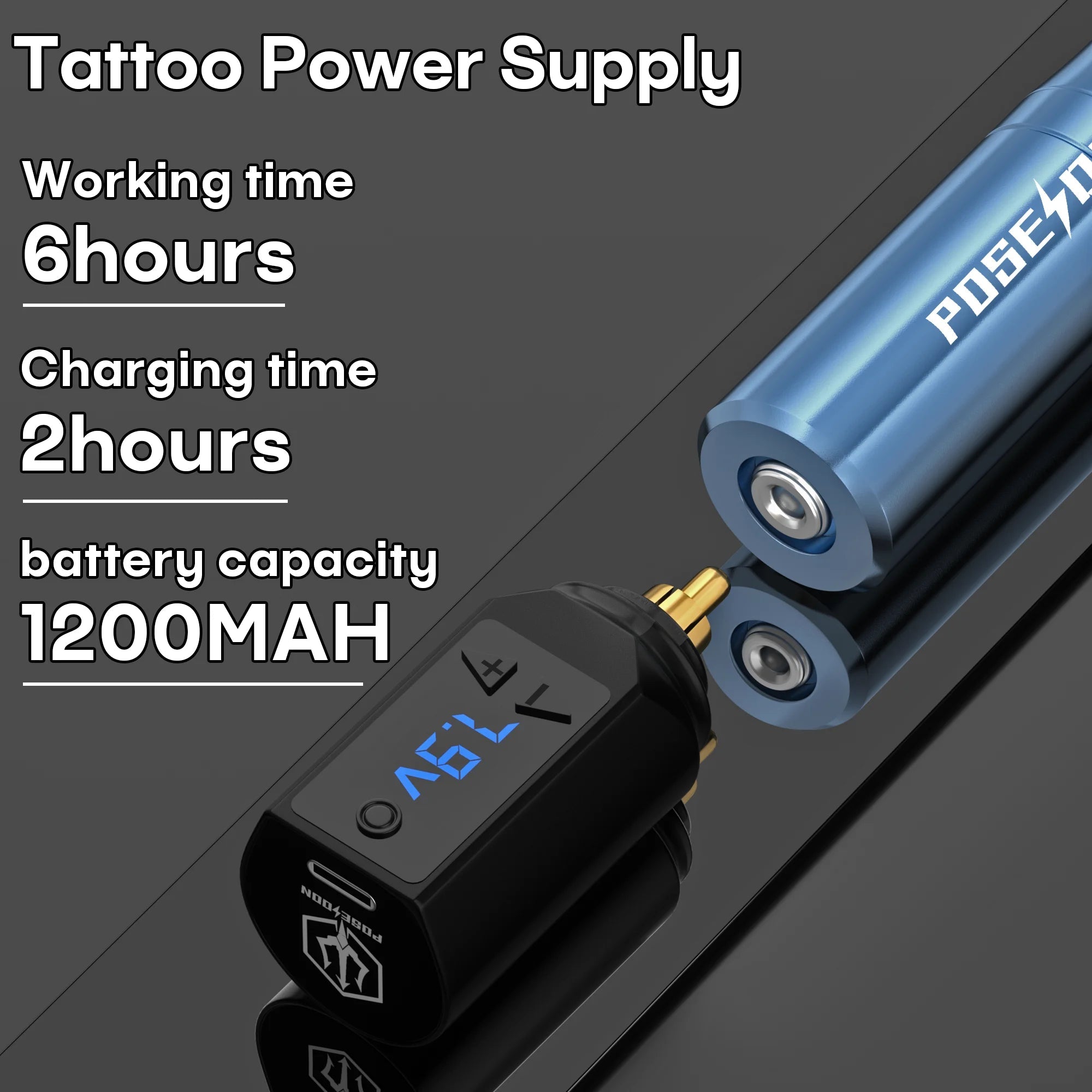 Tattoo Kit POSEIDON V5 High Quality Tattoo Pen Kit For Permanent Makeup Tattoo Machine Wireless Tattoo Power Supply Tattoo Kit - STAND OUT FLEXSARAH