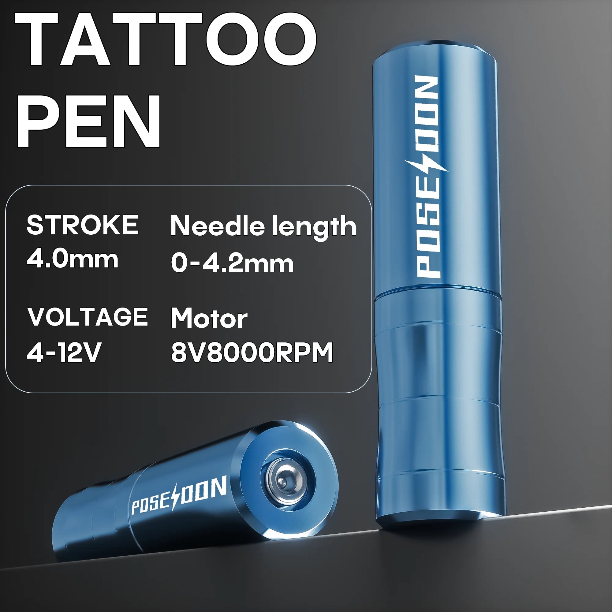 Tattoo Kit POSEIDON V5 High Quality Tattoo Pen Kit For Permanent Makeup Tattoo Machine Wireless Tattoo Power Supply Tattoo Kit - STAND OUT FLEXSARAH