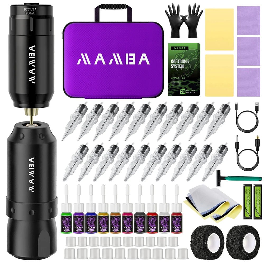 Tattoo Kit Professional Short Tattoo Pen Kit For Permanent Makeup Tattoo Machine New Cool Tattoo Power Supply Tattoo Gun Kit - STAND OUT FLEXSARAH