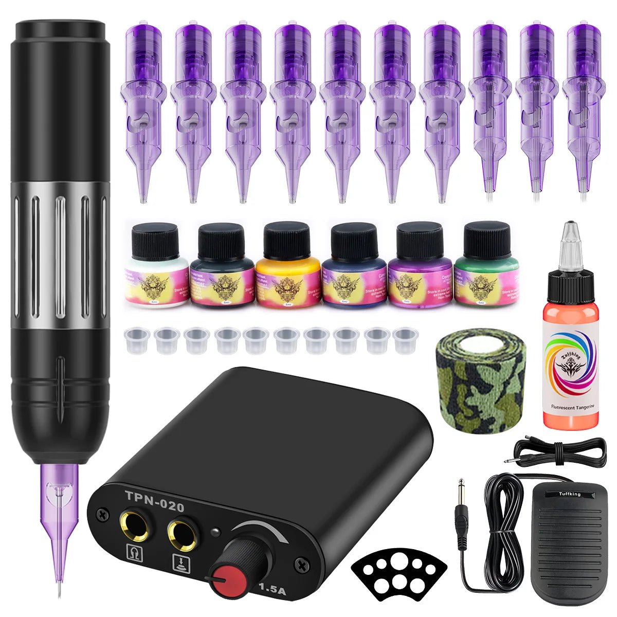 Tattoo machine, complete set of tattoo tools, all-in-one machine, pen type motor, tattoo pen, cutting line, fogging equipment - STAND OUT FLEXSARAH