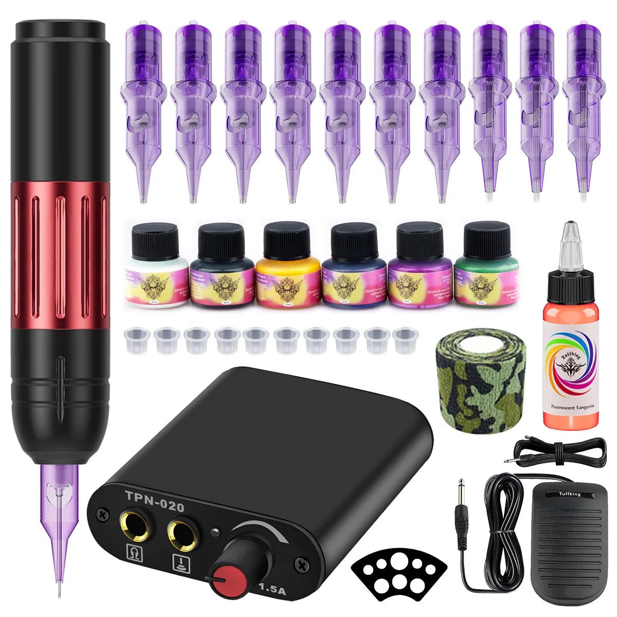 Tattoo machine, complete set of tattoo tools, all-in-one machine, pen type motor, tattoo pen, cutting line, fogging equipment - STAND OUT FLEXSARAH